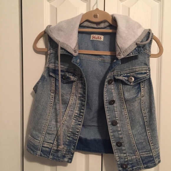 Jean Vest with Removable Hood - Picture 3 of 8
